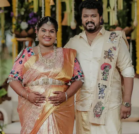 Indraja Shankar husband Karthick