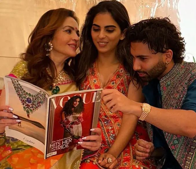 Orry Awatramani with her ambani family