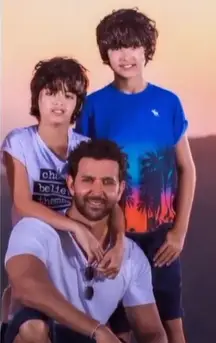 Hrehaan Roshan with her father