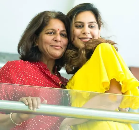 Upasana Kamineni with her mother