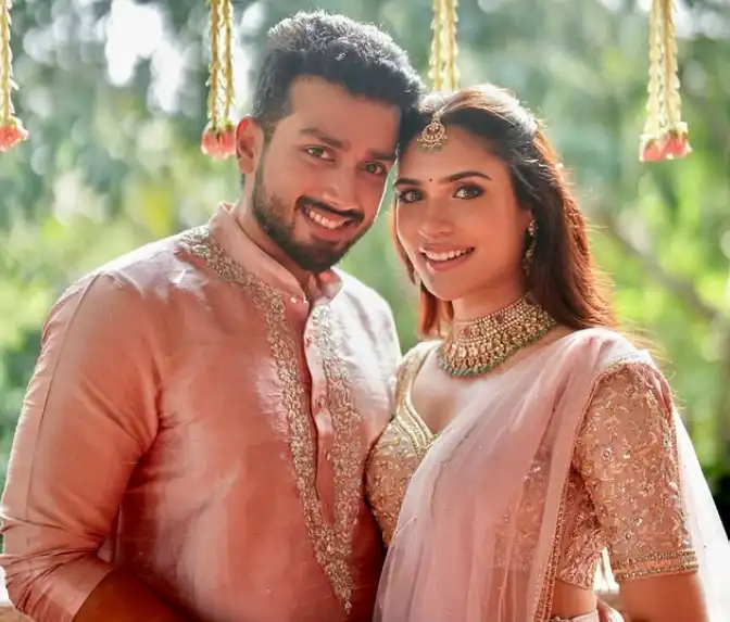 Tarini Kalingarayar with her husband